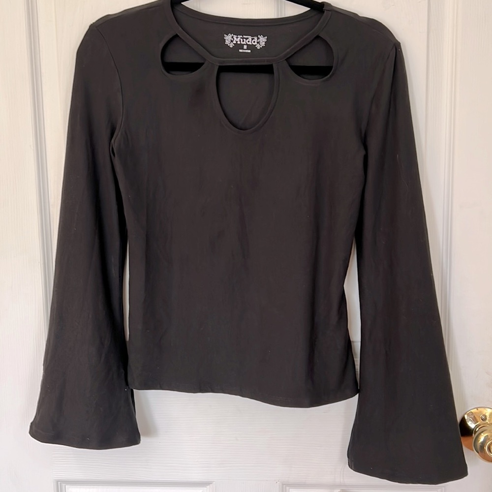 Sexy Spunky Black Cut Out Shirt